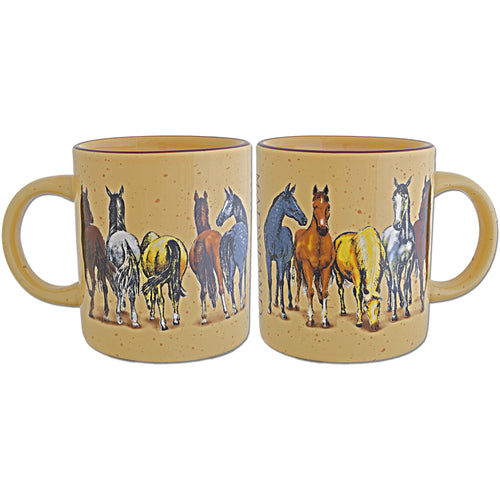 Coffee Mug Tan Speckled Horses with Maryland