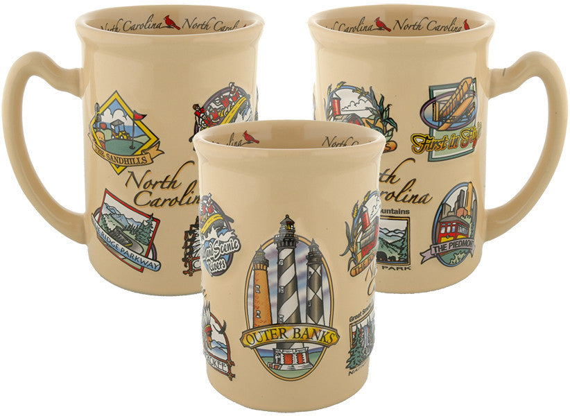 Coffee Mug Raised Tan North Carolina