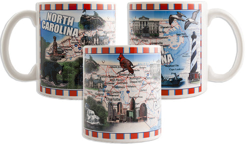 Coffee Mug Wrap Map North Carolina