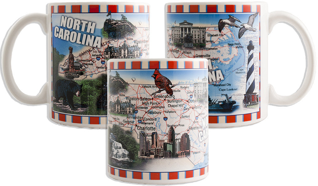 Coffee Mug Wrap Map North Carolina