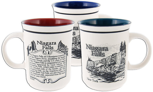 Coffee Mug Etched History Niagara Falls