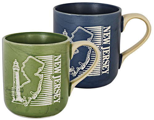 Coffee Mug Marble Green Blue New Jersey