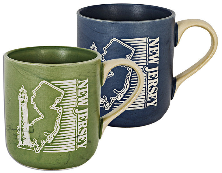 Coffee Mug Marble Green Blue New Jersey