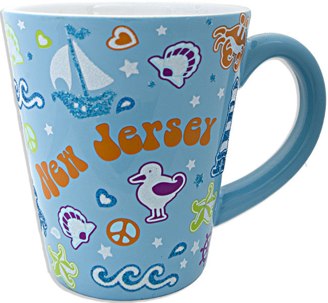 Coffee Mug AQUA Glitter New Jersey
