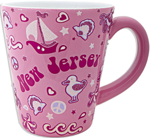 Coffee Mug PINK Rhinestone New Jersey