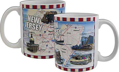 Coffee Mug Wrap New Jersey Map