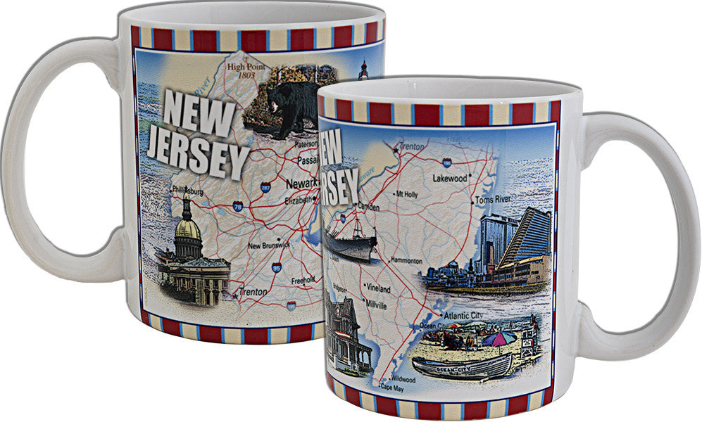 Coffee Mug Wrap New Jersey Map