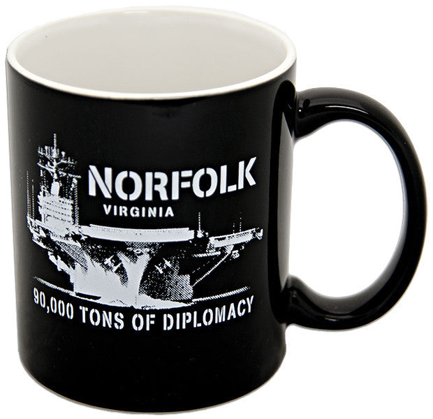 Coffee Mug Black with white inside Norfolk 90000 Tons