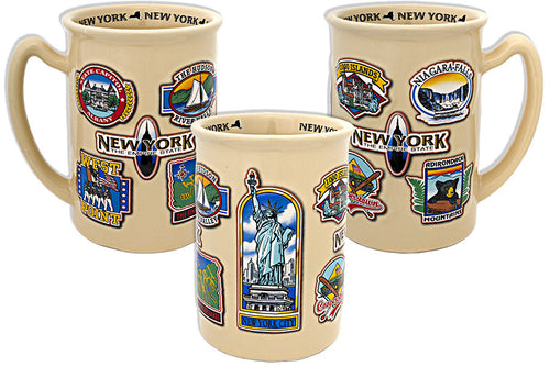 Coffee Mug Raised Tan New York State