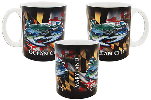 Coffee Mug Crab Flag Wrap Ocean City