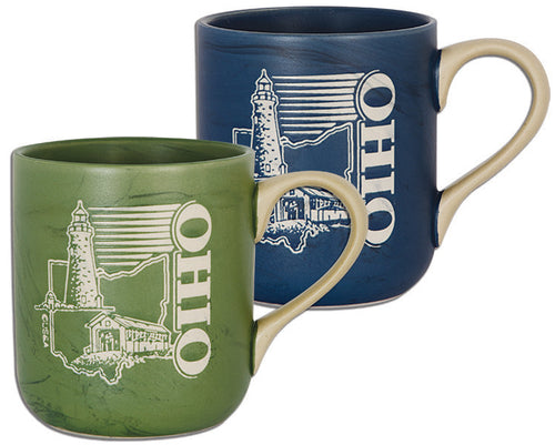 Coffee Mug Marble Green Blue Ohio