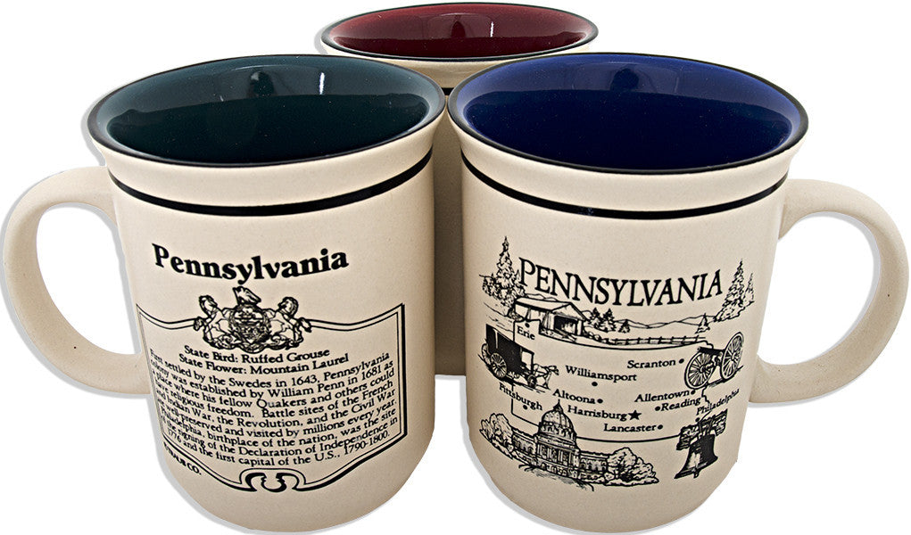 Coffee Mug Etched Pennsylvania History