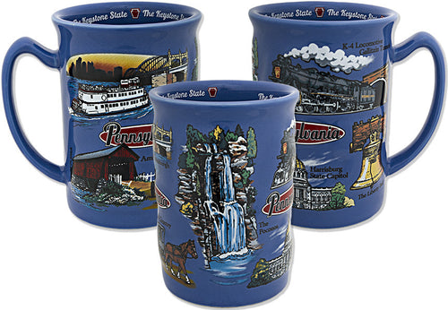 Coffee Mug Blue Raised Pennsylvania