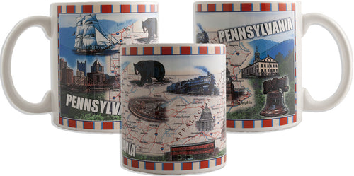 Coffee Mug Wrap Map Pennsylvania