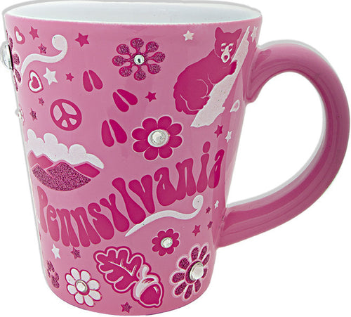 Coffee Mug Glitter Pink Pennsylvania