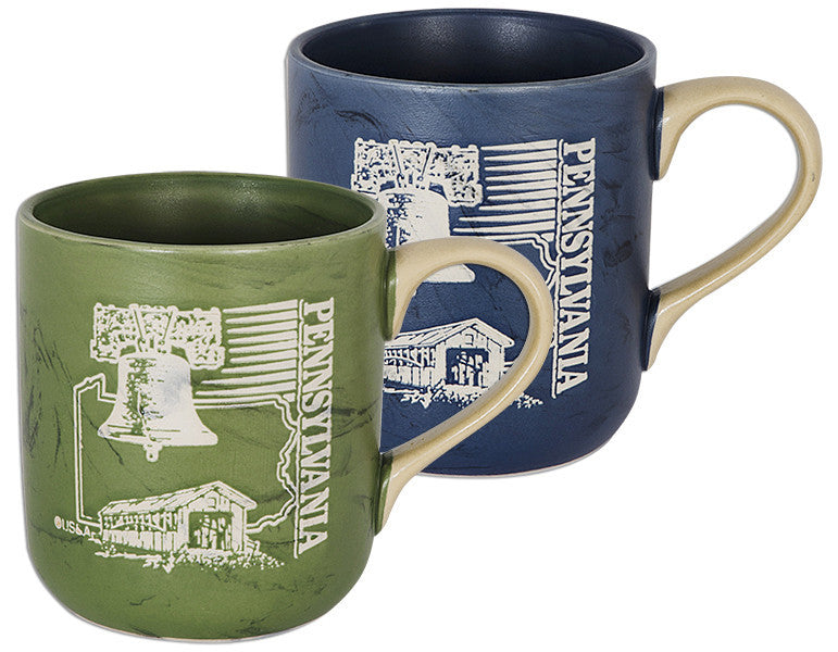 Coffee Mug Marble Green Blue Pennsylvania