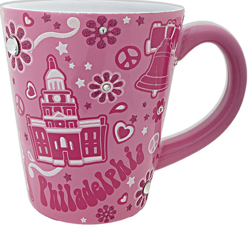 Coffee Mug Glitter Pink Philadelphia