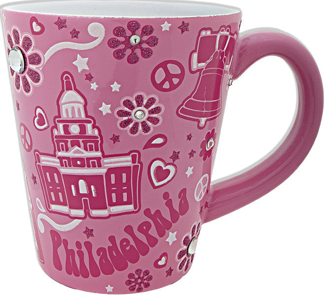 Coffee Mug Glitter Pink Philadelphia