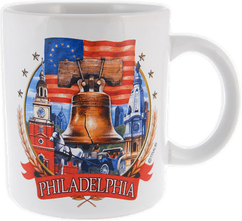 Coffee Mug White Philadelphia Bell Banner