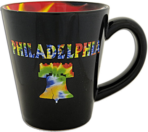 Coffee Mug Black Tapered Philadelphia Tie Dye