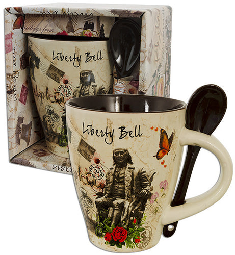 Bistro Mug Boxed with Spoon Philadelphia Retro