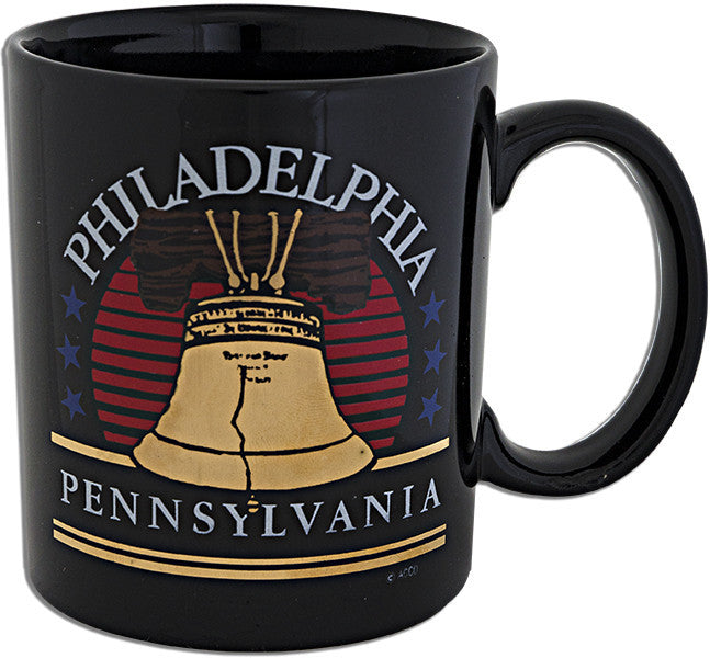 Coffee Mug Black Philad Bell with Stars