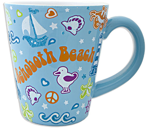 Coffee Mug AQUA Glitter Rehoboth Beach