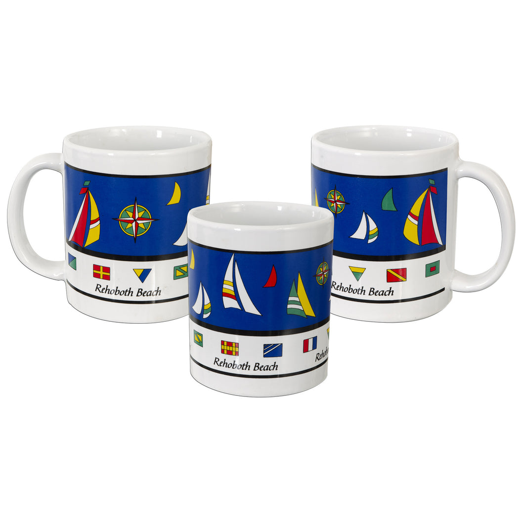 CMRB01 Coffee Mug / White -Rehoboth Beach Sails