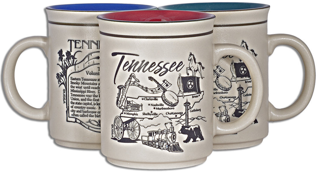 Coffee Mug Etched Tennessee History