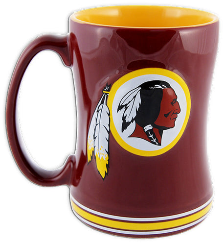 Coffee Mug Sculpted Raised 15 oz Redskins