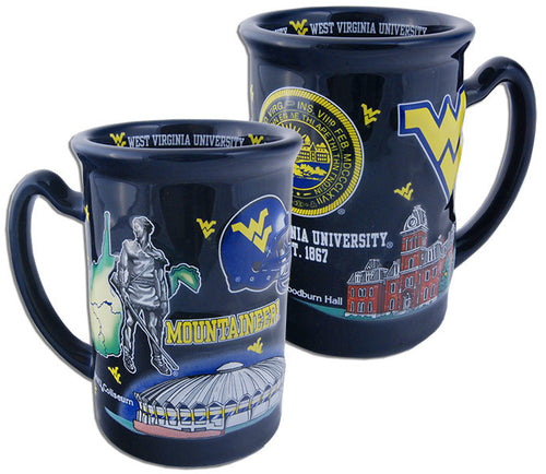 Coffee Mug Cobalt 3D Raised Mug WVU