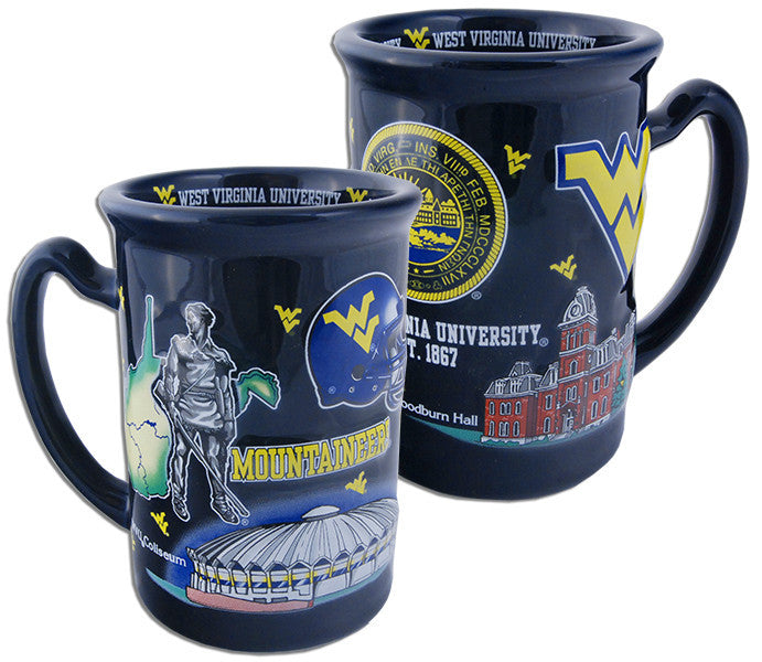 Coffee Mug Cobalt 3D Raised Mug WVU