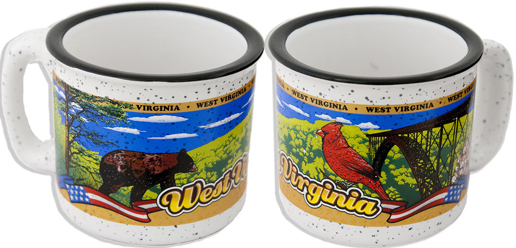 Campfire Mug White West Virginia Panorama