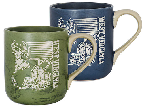 Coffee Mug Marble Green Blue West Virginia