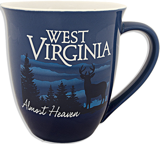 Coffee Mug Blue Trumpet West Virginia Deer