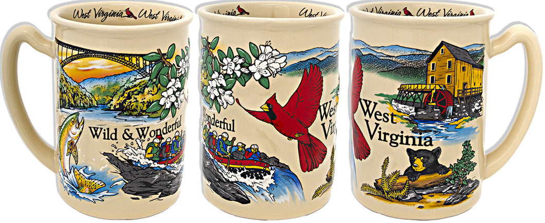 Coffee Mug Raised Tan West Virginia