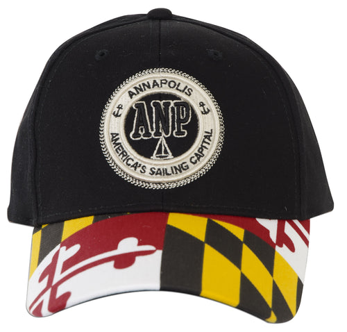 CPAM01 Robin Ruth Cap - Annapolis ANP Stamp with MD Flag - BLACK
