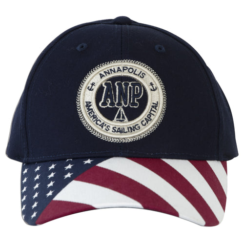 CPAM02 Cap / Annapolis ANP Stamp with USA Flag - NAVY