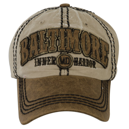 CPBM09-B Cap - Baltimore Inner Harbor WHITE / KHAKI
