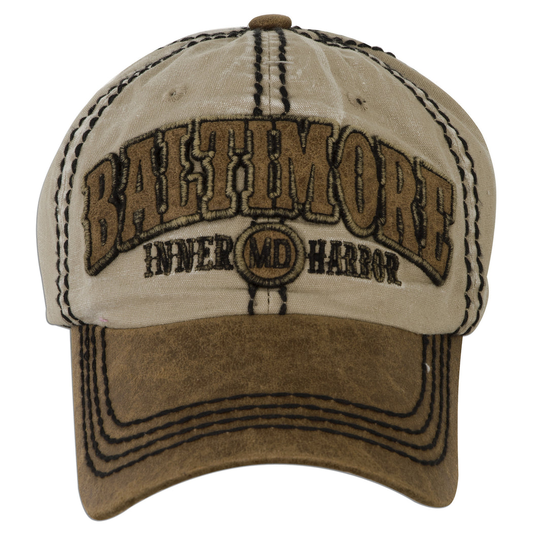 CPBM09-B Cap - Baltimore Inner Harbor WHITE / KHAKI