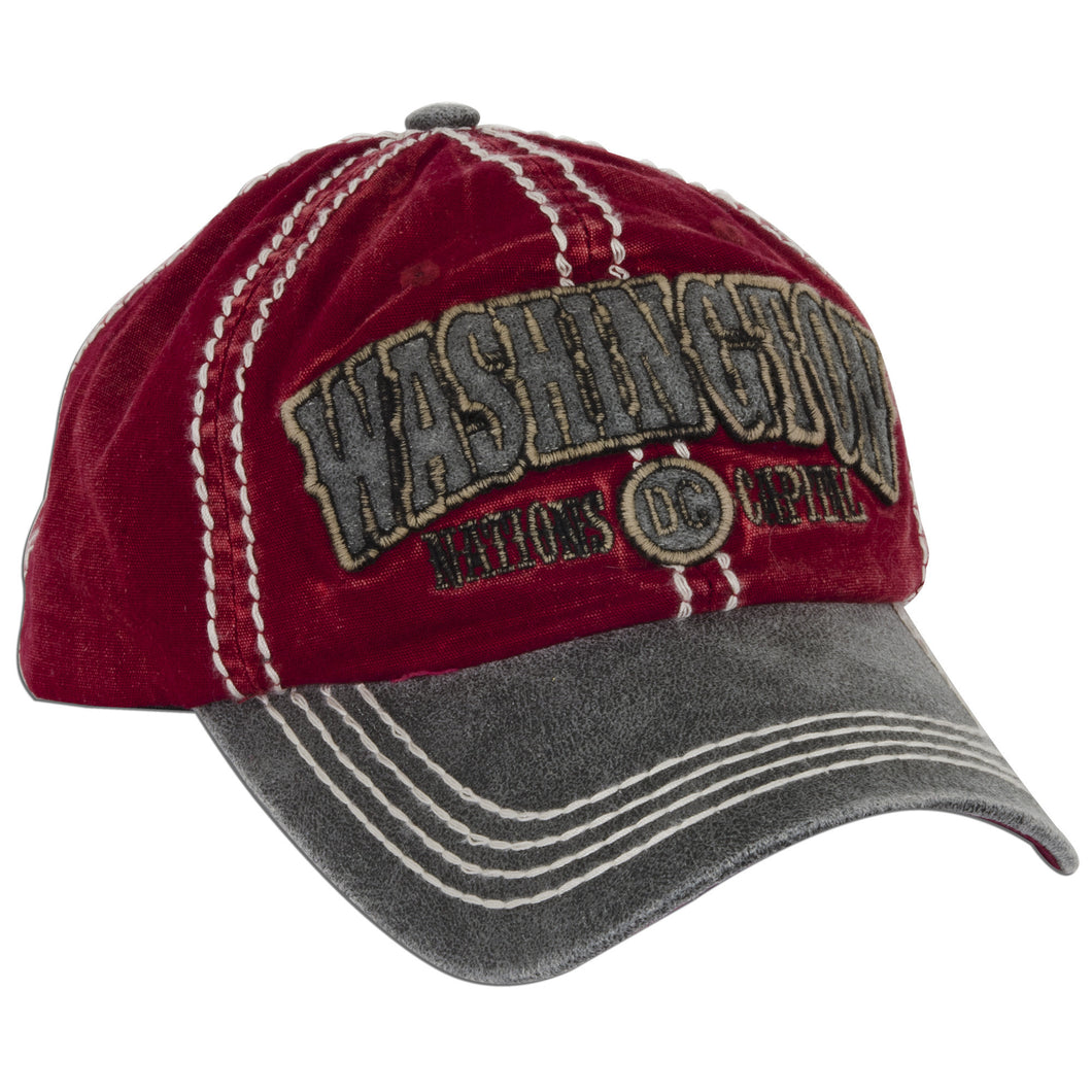 CPDC28 Cap / Washington DC Applique Arch - RED / GREY
