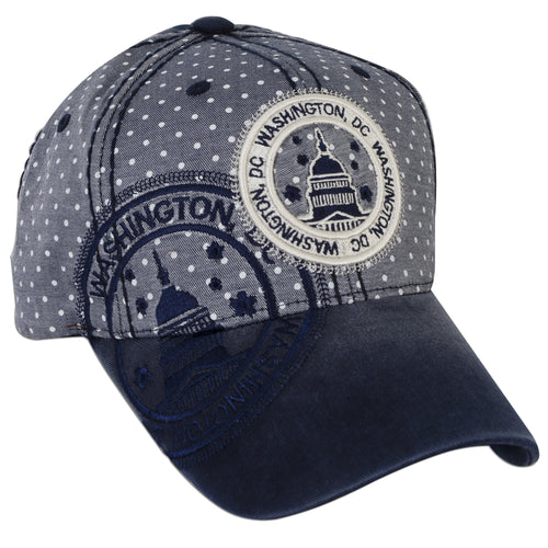 CPDC71-N Polka Dot Cap - DC Stamp Navy (A)
