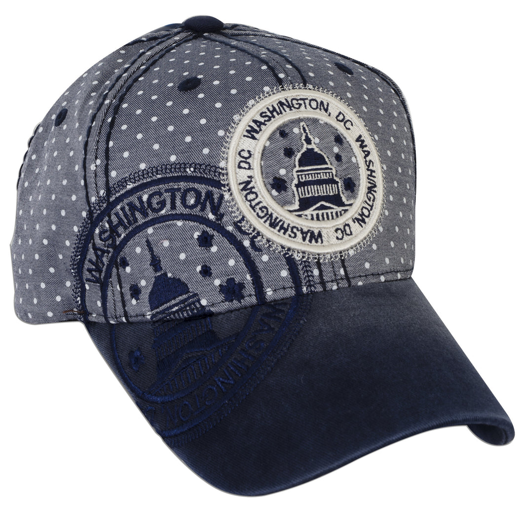 CPDC71-N Polka Dot Cap - DC Stamp Navy (A)