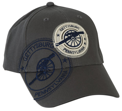 CPGP11 Cap Gettysburg Cannon Stamp GREY