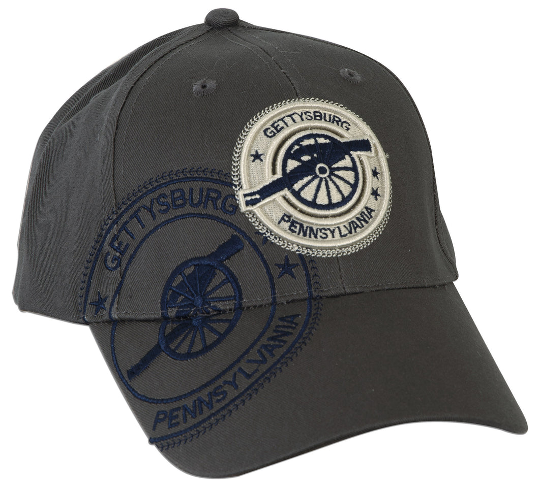CPGP11 Cap Gettysburg Cannon Stamp GREY