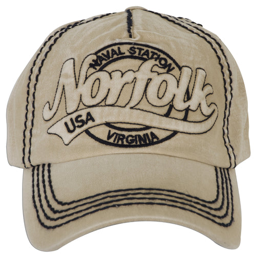 Baseball Cap - Naval Station Norfolk Swoosh KHAKI