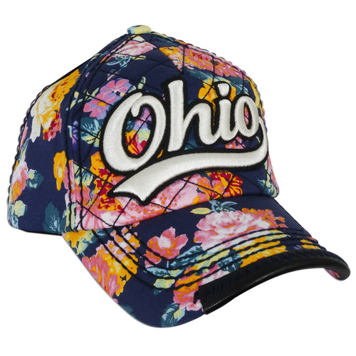 CPOH03 Baseball Cap - Ohio with Blossoms NAVY