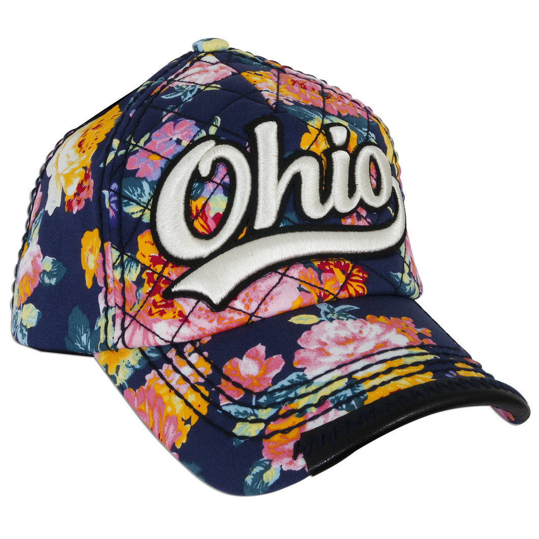 CPOH03 Baseball Cap - Ohio with Blossoms NAVY
