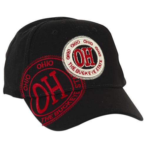 CPOH06 Baseball Cap - Ohio Stamp BLACK