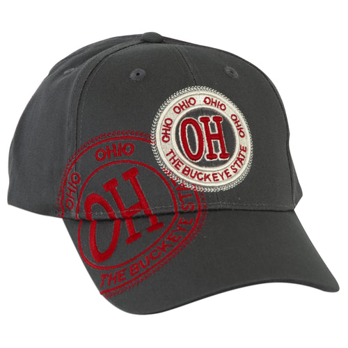 CPOH07 Baseball Cap - Ohio Stamp GREY
